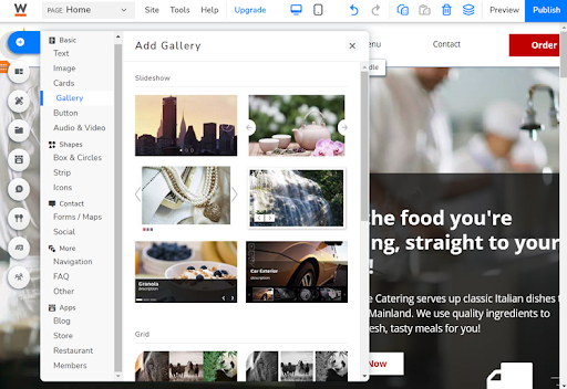 Website.com's site builder tools